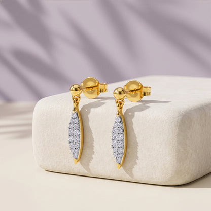 Gold Cascade Pod Lab Grown Diamond Earrings