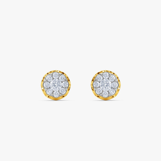 Gold Fleur Lumi Lab Grown Diamond Earrings