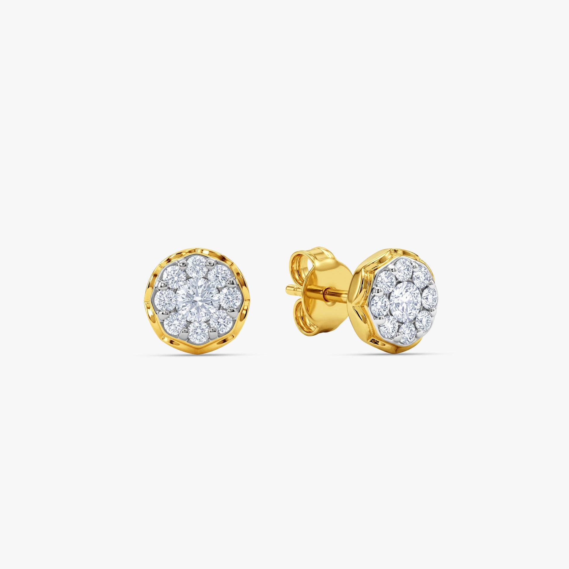 Gold Fleur Lumi Lab Grown Diamond Earrings