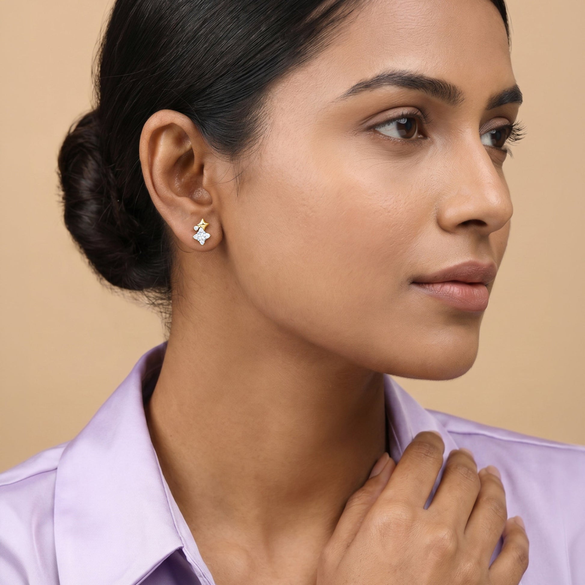 Gold Starlit Harmony Lab Grown Diamond Earrings