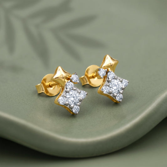 Gold Starlit Harmony Lab Grown Diamond Earrings
