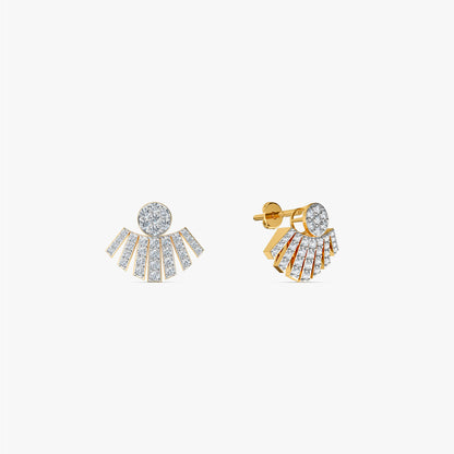 Gold Shiny Wings Lab Grown Diamond Earrings