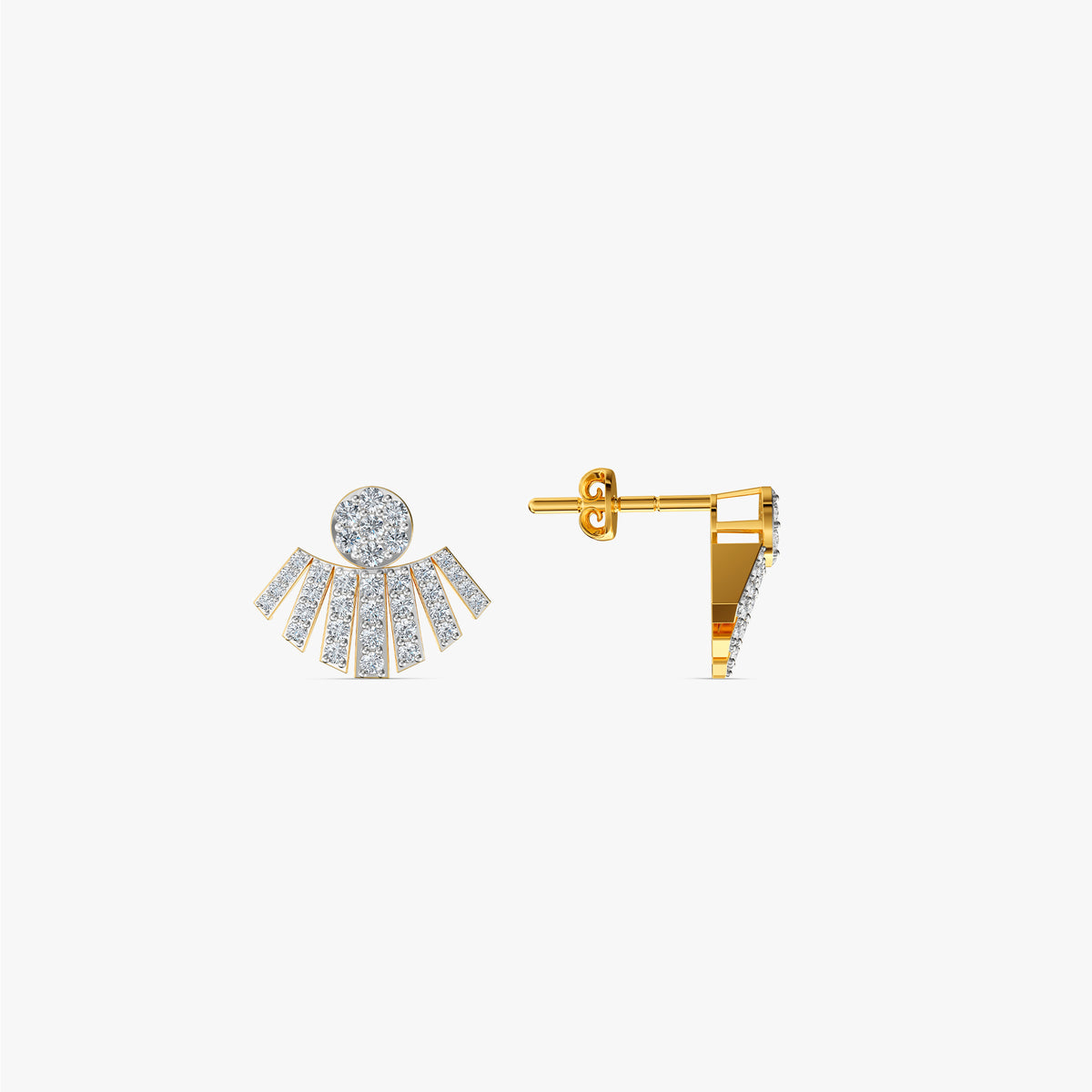 Gold Shiny Wings Lab Grown Diamond Earrings