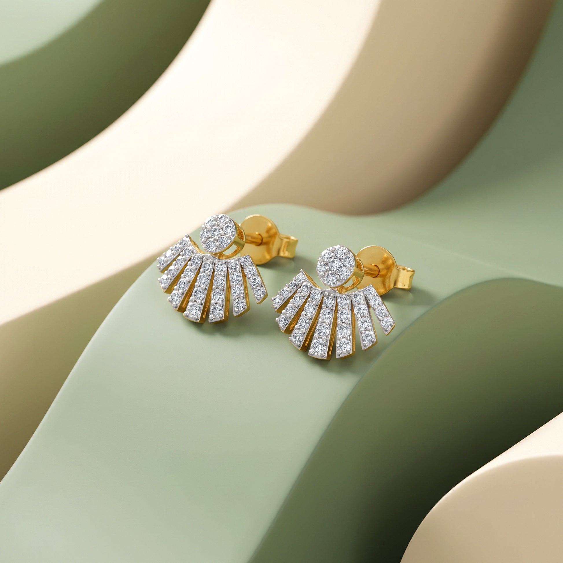 Gold Shiny Wings Lab Grown Diamond Earrings