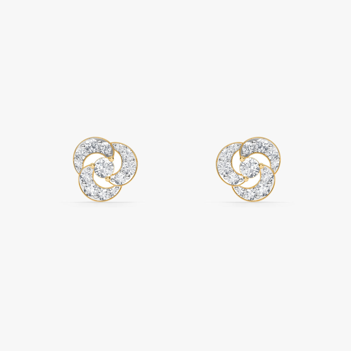 Gold Ripple Shine Lab Grown Diamond Earrings
