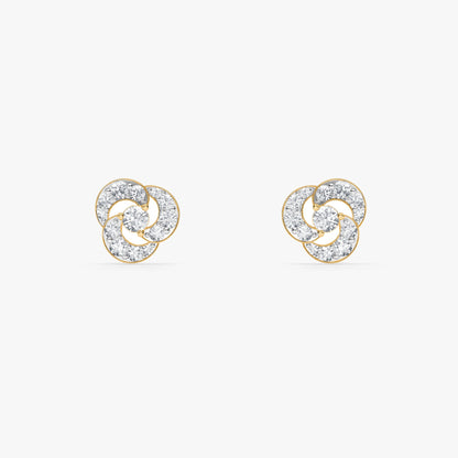 Gold Ripple Shine Lab Grown Diamond Earrings