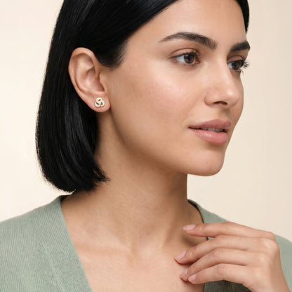 Gold Ripple Shine Lab Grown Diamond Earrings