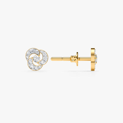 Gold Ripple Shine Lab Grown Diamond Earrings