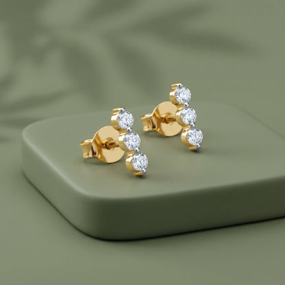 Gold Classic Grace Lab Grown Diamond Earrings