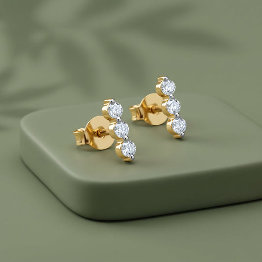 Gold Classic Grace Lab Grown Diamond Earrings