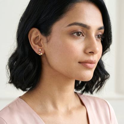 Gold Luna Drop Lab Grown Diamond Earrings