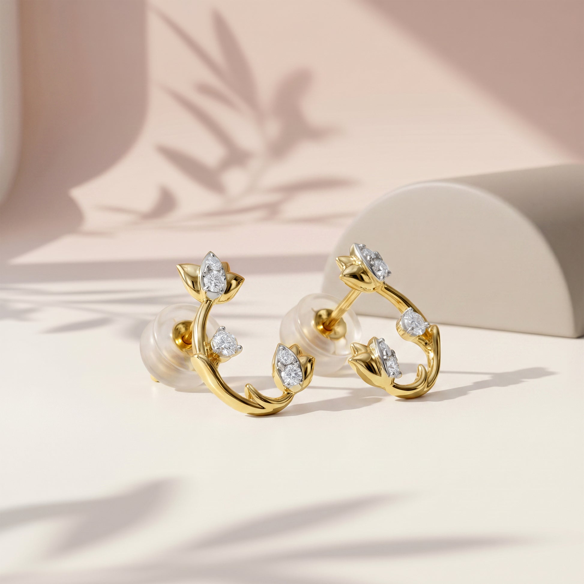 Gold Luna Drop Lab Grown Diamond Earrings