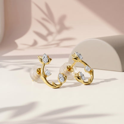 Gold Luna Drop Lab Grown Diamond Earrings