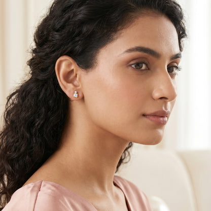 Gold Astraea Frame Lab Grown Diamond Earrings