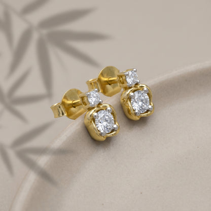 Gold Astraea Frame Lab Grown Diamond Earrings