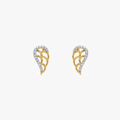 Gold Whisper Wings Lab Grown Diamond Earrings