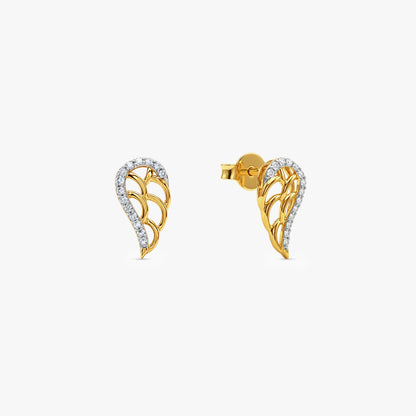 Gold Whisper Wings Lab Grown Diamond Earrings