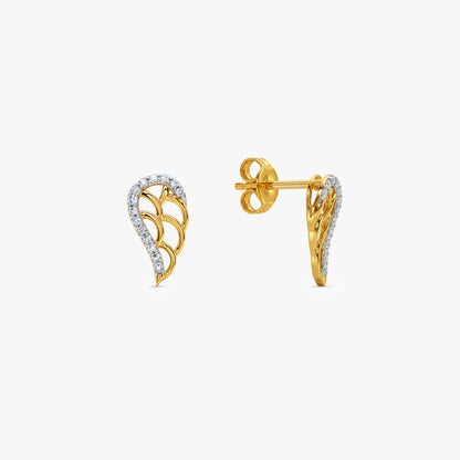 Gold Whisper Wings Lab Grown Diamond Earrings