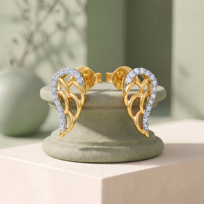 Gold Whisper Wings Lab Grown Diamond Earrings