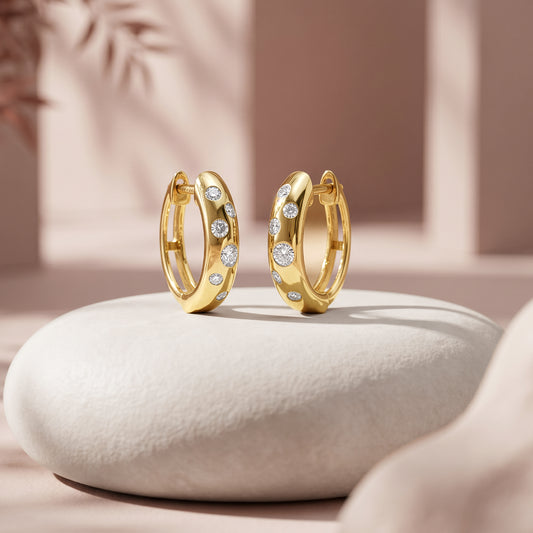 Gold Eclipse Glow Lab Grown Diamond Earrings