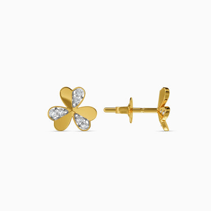 Gold Lumi Fleur Lab Grown Diamond Earrings