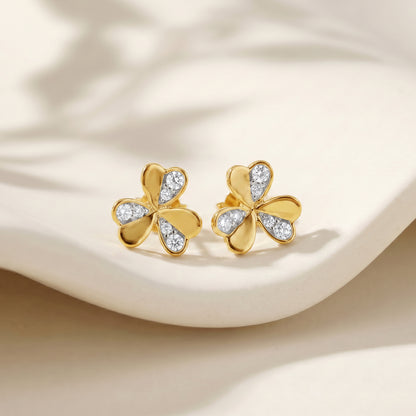 Gold Lumi Fleur Lab Grown Diamond Earrings