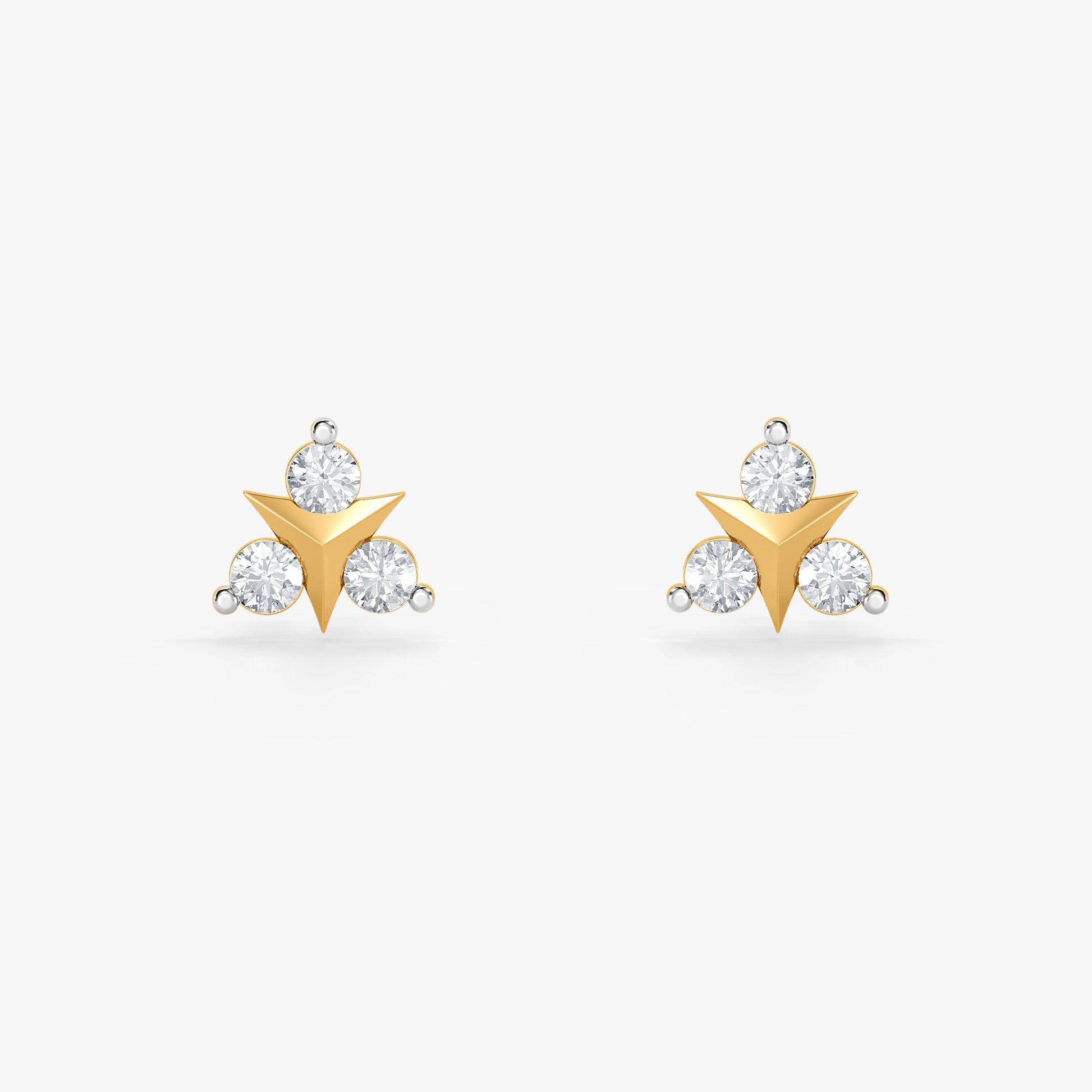 Gold Ever Three Lab Grown Diamond Earrings