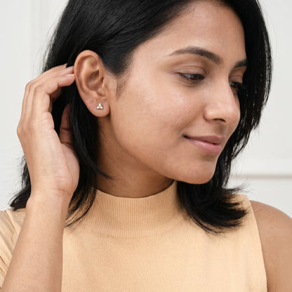 Gold Ever Three Lab Grown Diamond Earrings