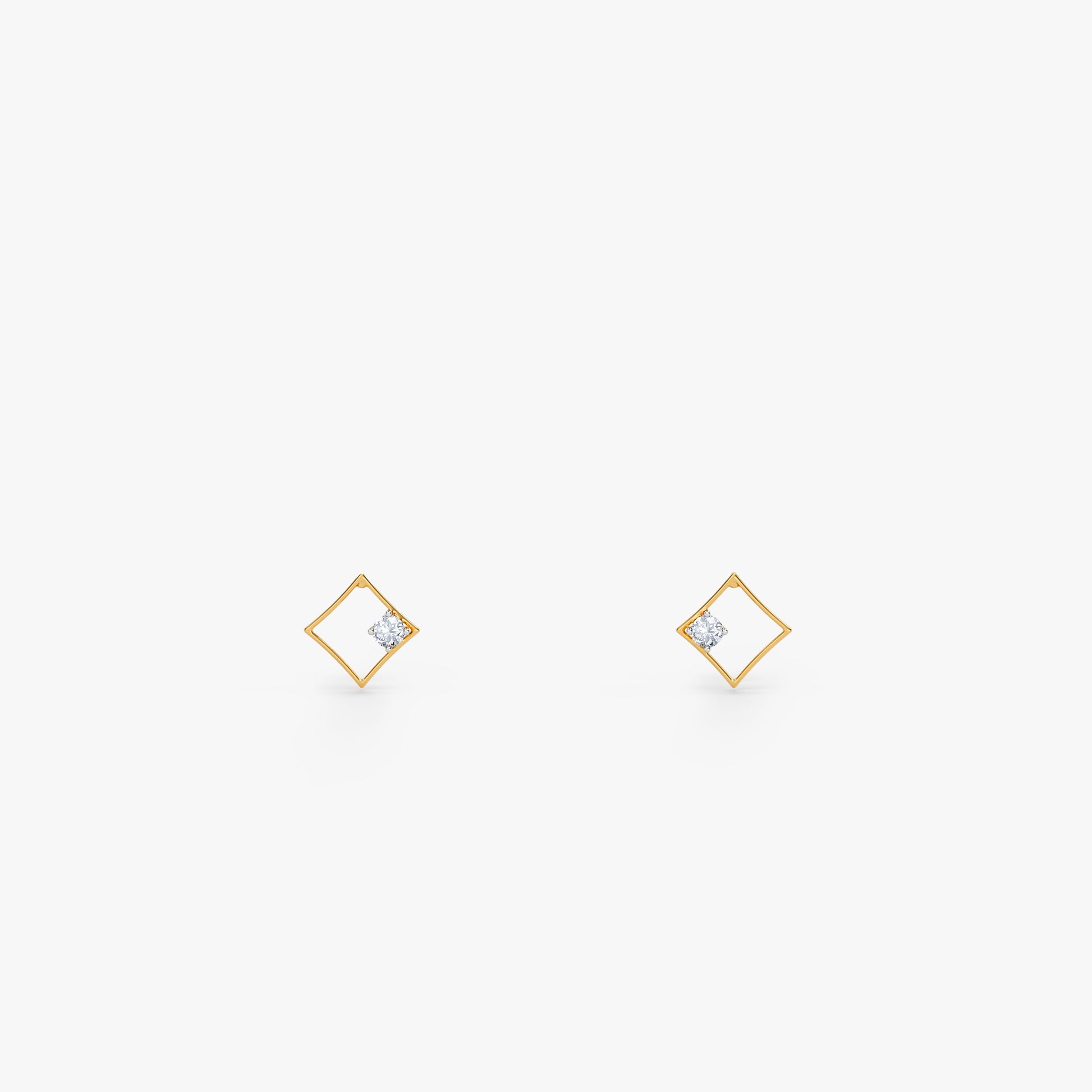 Gold Prism Lab Grown Diamond Stud Earrings