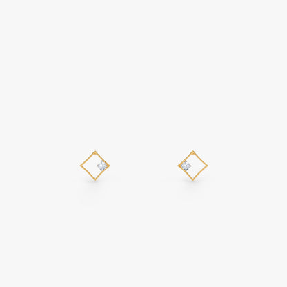 Gold Prism Lab Grown Diamond Stud Earrings