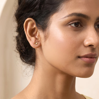 Gold Prism Lab Grown Diamond Stud Earrings