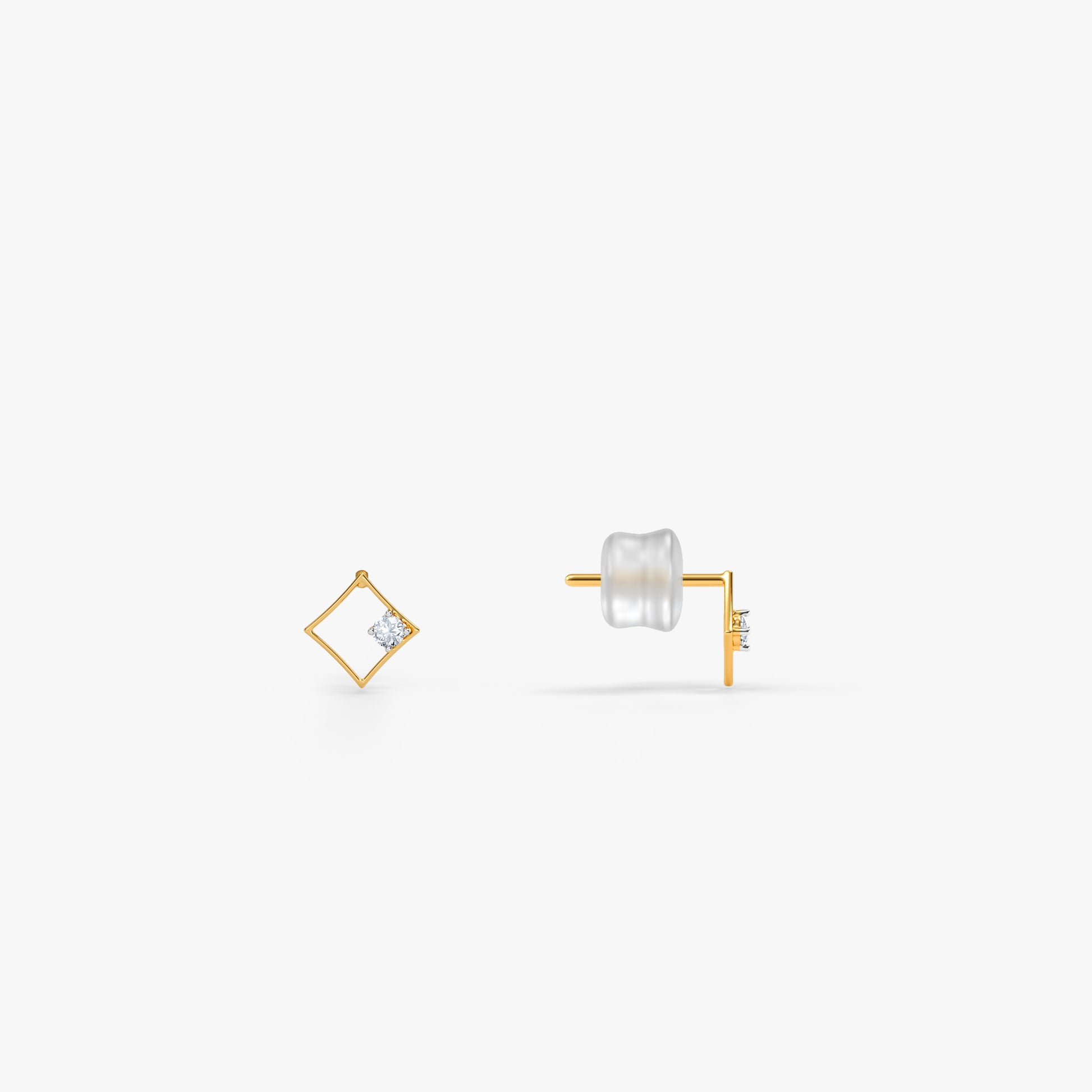 Gold Prism Lab Grown Diamond Stud Earrings