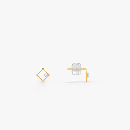 Gold Prism Lab Grown Diamond Stud Earrings