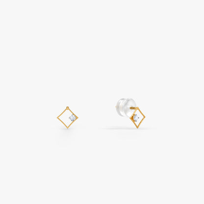 Gold Prism Lab Grown Diamond Stud Earrings