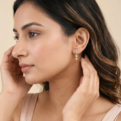 Gold Elysian Whisper Lab Grown Diamond Earrings