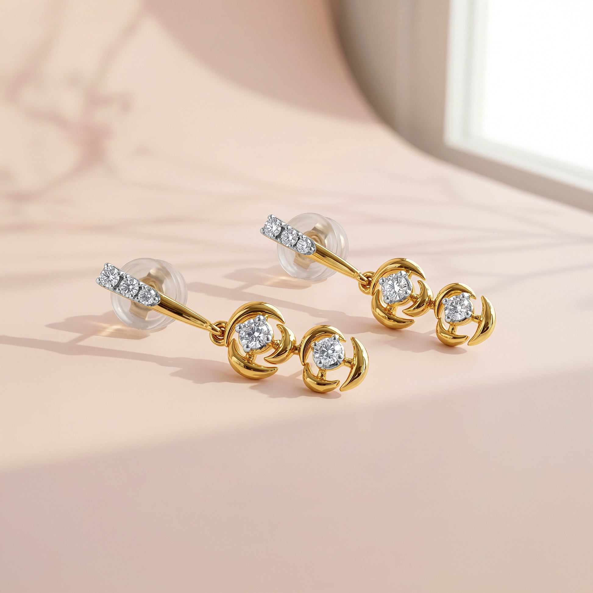 Gold Elysian Whisper Lab Grown Diamond Earrings