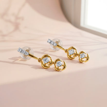 Gold Elysian Whisper Lab Grown Diamond Earrings
