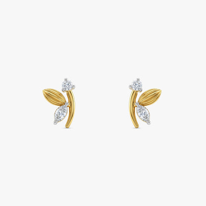 Gold Fancy Wings Lab Grown Diamond Earrings