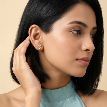 Gold Fancy Wings Lab Grown Diamond Earrings