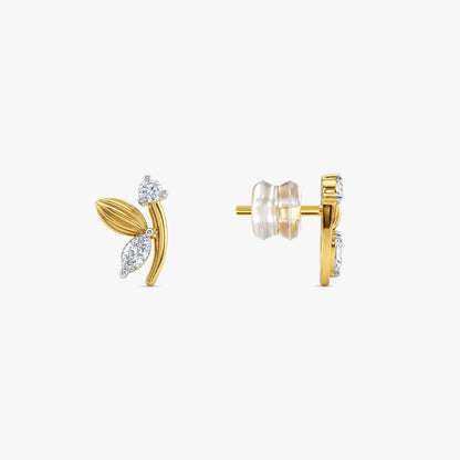 Gold Fancy Wings Lab Grown Diamond Earrings