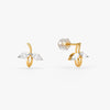 Gold Half Petals Lab Grown Diamond Earrings