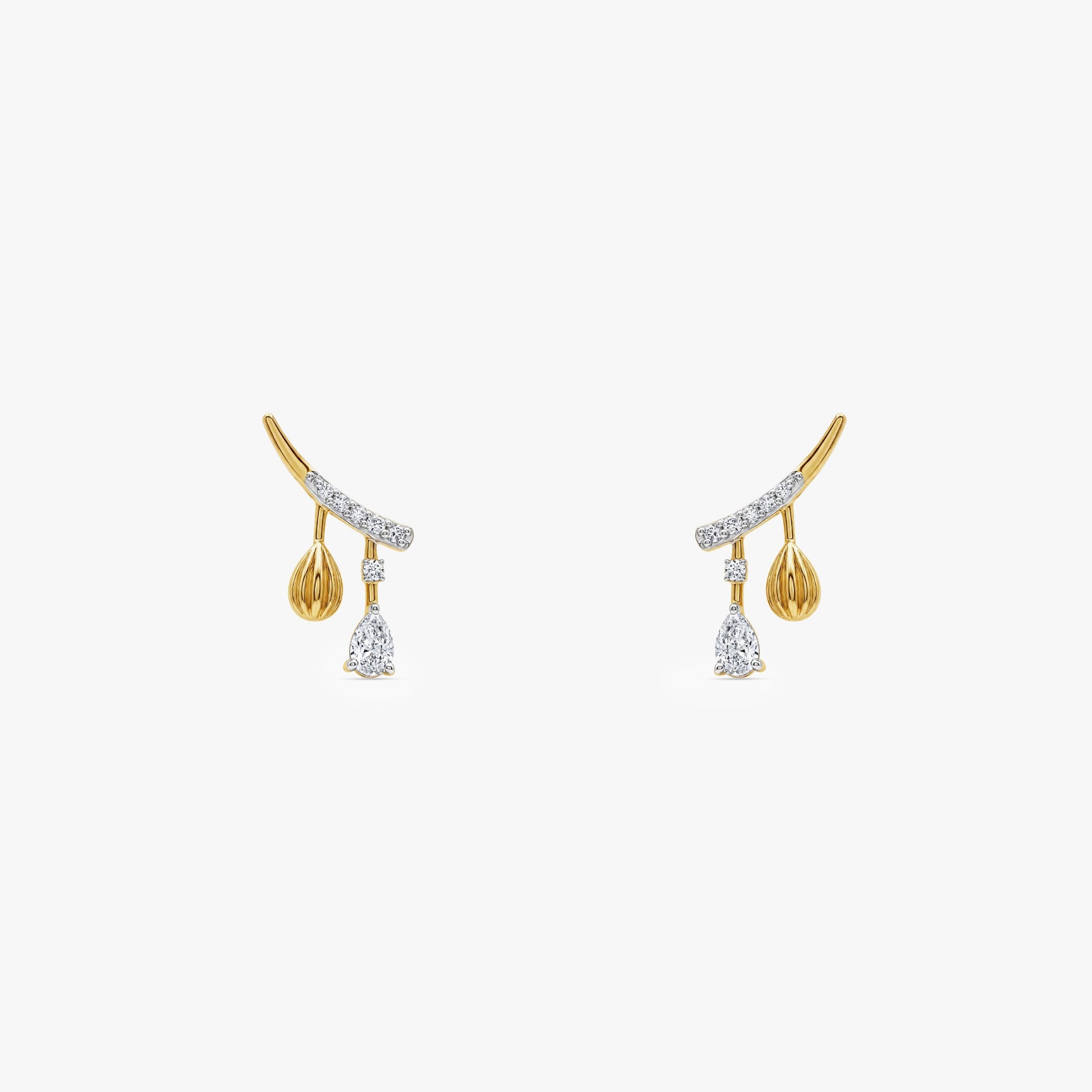 Gold Fancy Drop Lab Grown Diamond Earrings