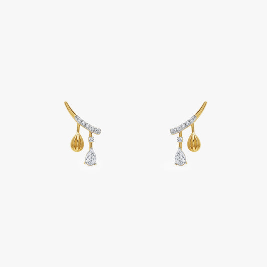 Gold Fancy Drop Lab Grown Diamond Earrings