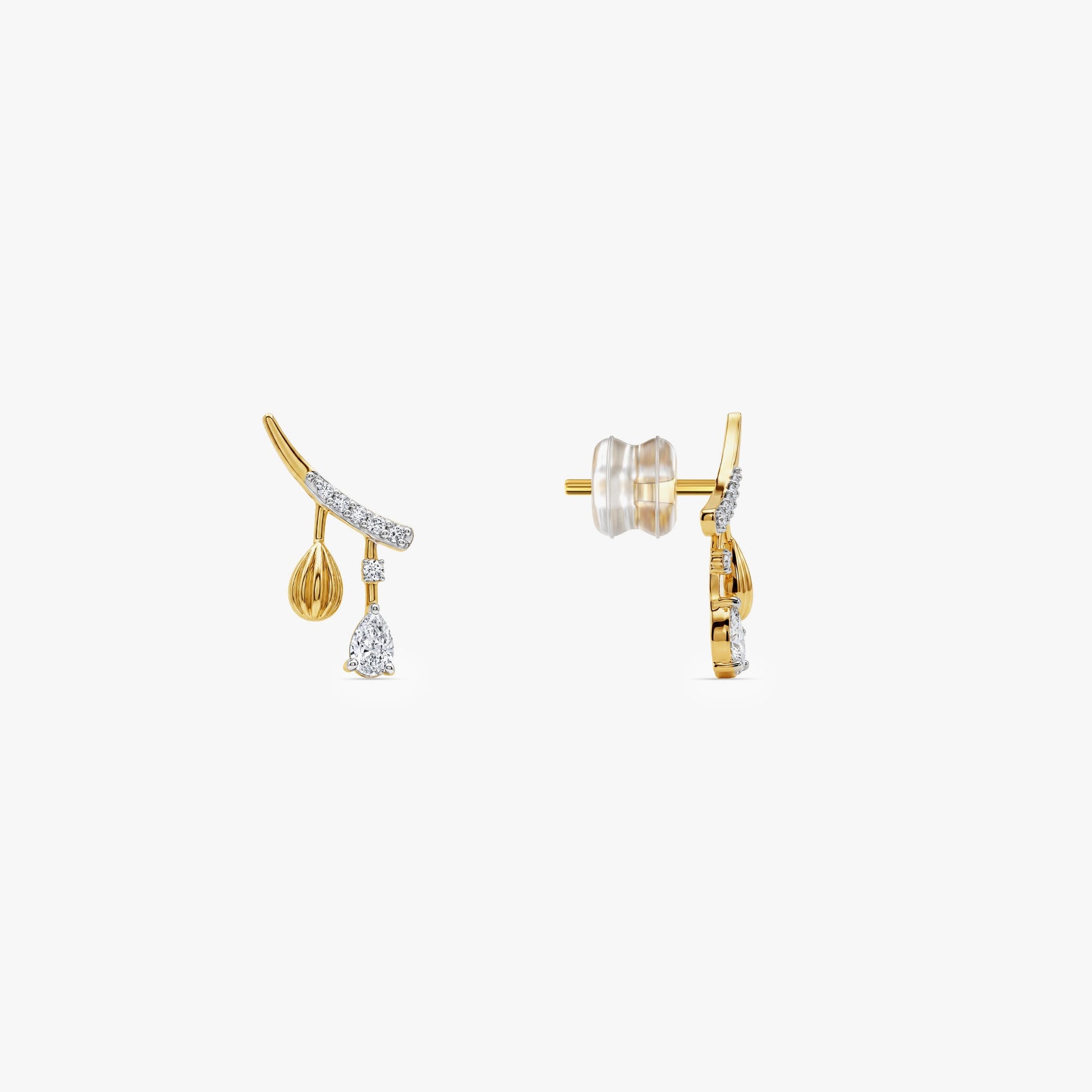 Gold Fancy Drop Lab Grown Diamond Earrings
