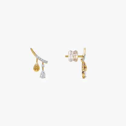 Gold Fancy Drop Lab Grown Diamond Earrings
