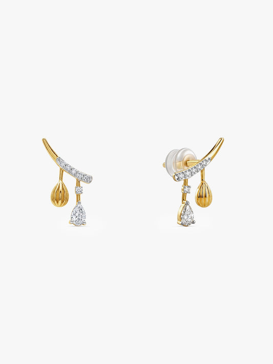 Gold Fancy Drop Lab Grown Diamond Earrings