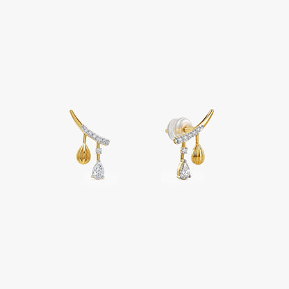 Gold Fancy Drop Lab Grown Diamond Earrings