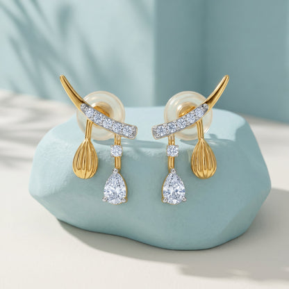 Gold Fancy Drop Lab Grown Diamond Earrings