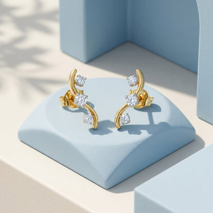 Gold Forever Classy Lab Grown Diamond Earrings