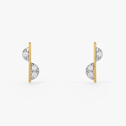 Gold Wavy Spark Lab Grown Diamond Earrings